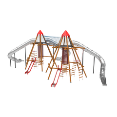 Loc de joaca din lemn pentru copii Nordic Touch 10, exterior, 5-16 ani, 1260x2380x780 cm