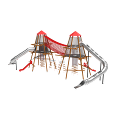 Loc de joaca din lemn pentru copii Nordic Touch 11, exterior, 5-16 ani, 1270x2500x890 cm