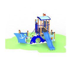 Loc de joaca din lemn pentru copii, Sea Life, exterior, 2-6 ani, 470x373x233 cm