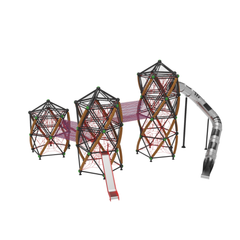 Complex de joaca din metal pentru copii Twist Tower 2, exterior, 5-16 ani, 1270x1550x830 cm