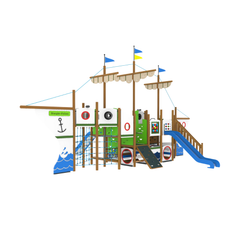 Loc de joaca din lemn pentru copii Galleon 1, exterior, 5-16 ani, 1130x770x610 cm