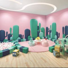 Panou de perete Soft Play cu burete, model Cactus, pentru locuri de joaca de interior