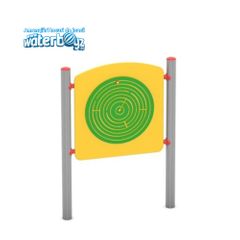 Panou educativ Labirint pentru copii, 0-5 ani, 90x10x125 cm, metal si plastic HDPE, multicolor