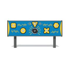 Panou interactiv pentru copii Joc de reactie Shapes, 4+ ani, 213x62x148.8 cm, albastru