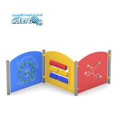 Panou educativ de exterior pentru copii Model 2, 0-5 ani, 120x10x95 cm, metal si plastic HDPE, multicolor