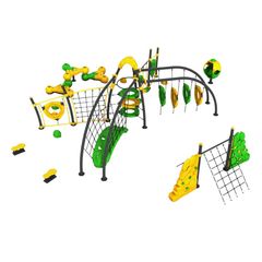 Sistem de cățărare pentru copii Green Lemon Energy, 3-12 ani, 1200x1100x315 cm