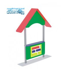 Panou educativ de exterior pentru copii Socotitoare, 0-5 ani, 150x30x190 cm, metal si plastic HDPE, multicolor