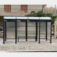 Bus shelter 4 modules with lateral walls