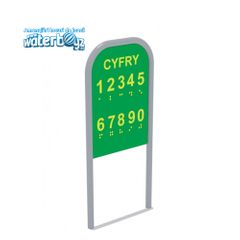 Panou educativ Numere pentru nevazatori, 0-5 ani, 65x10x150 cm, metal si plastic HDPE, verde