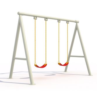 Metal swing for children model 12 beige