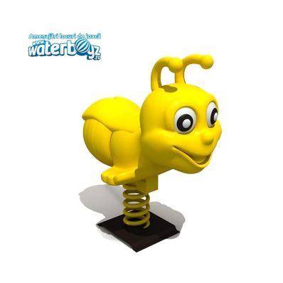 Balansoar pe arc pentru copii Funny Albinuta, 1-4 ani, 73x41x51 cm, metal si plastic LLDPE, galben
