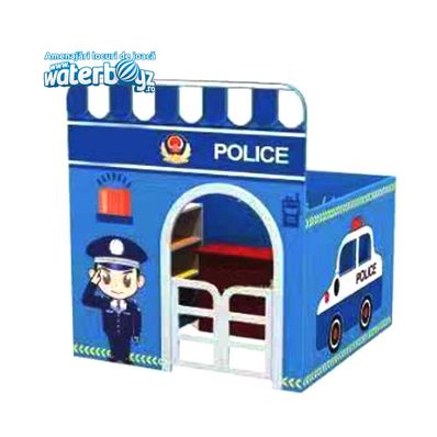 Casuta tematica pentru gradinita Politie, 120x120x120 cm, plastic HDPE, 2-8 ani