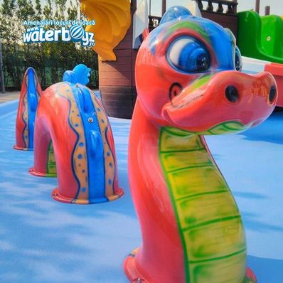 Dragon decorativ acvatic din otel inoxidabil cu sistem de stropire