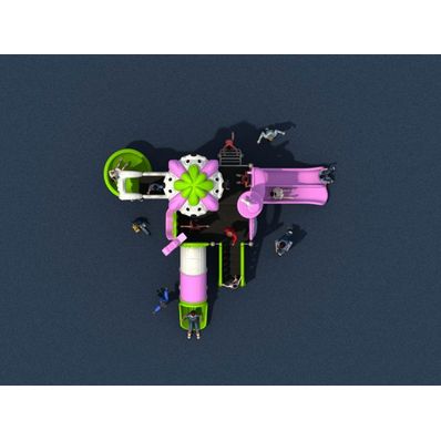 Complex de joaca pentru copii de metal Puppy Land 8, exterior, 3-12 ani,  680 cm x 530 cm x 440 cm
