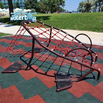 Sistem de catarare cu talpa pentru copii de exterior, 3-12 ani, 250x200x110 cm, metal