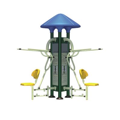 Aparat de fitness dublu pentru picioare Model 4 pentru exterior, 260x260x220 cm, metal si plastic LLDPE