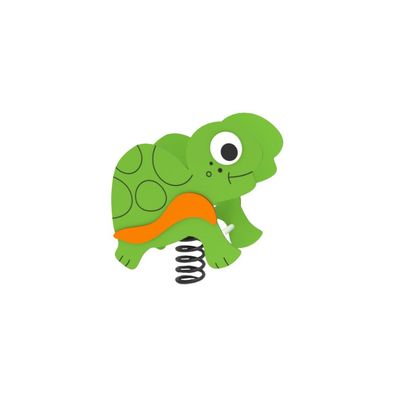 Balansoar pe arc pentru copii Turtle, 3-10 ani, 94x45 cm, metal si plastic HDPE, verde