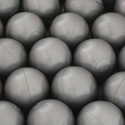 Bile din plastic pentru copii pentru locuri de joaca, 6 cm, argintii