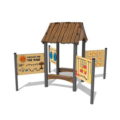 Casuta interactiva JOY de exterior pentru copii, +2 ani, 224.5x224.5x195 cm, metal si plastic HDPE