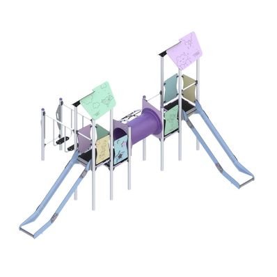 Complex de joaca din metal pentru copii Pastel Rainbow Towers, exterior, +5 ani,  554x428x311 cm
