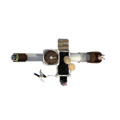 Complex de joaca pentru copii de metal Caesar Castle 2, exterior, 3-15 ani, 640x310x480 cm