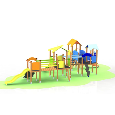 Loc de joaca din lemn pentru copii Happy Nature 24, exterior, 3-12 ani, 944x456x274 cm