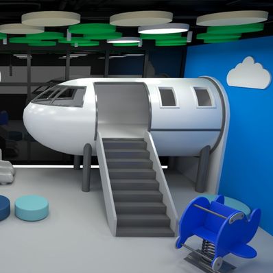 Loc de joaca modular de interior pentru copii Plane, 3-12 ani