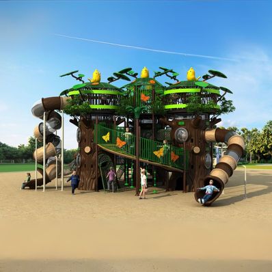 Complex de joaca pentru copii de metal Secret Forest 6, exterior, 3-15 ani, 1650x1300x700 cm