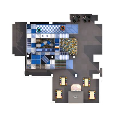 Loc de joaca modular de interior pentru copii Super Jumbo, 3-12 ani