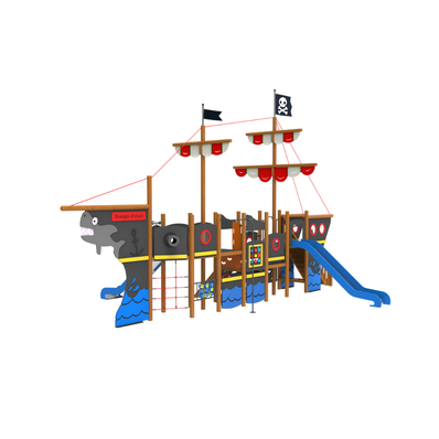 Loc de joaca din lemn pentru copii Galleon 4, exterior, 5-16 ani, 990x670x610 cm
