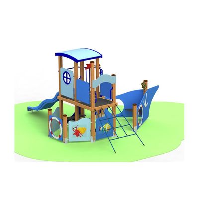 Loc de joaca din lemn pentru copii, Sea Life, exterior, 2-6 ani, 470x373x233 cm