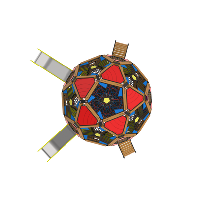 Loc de joaca pentru copii din lemn Arhimede 2, exterior, 5-16 ani, 360x610x290 cm