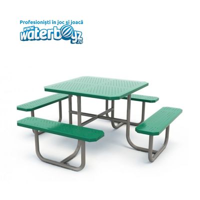 Ansamblu 4 scaune fara spatar si masa picnic