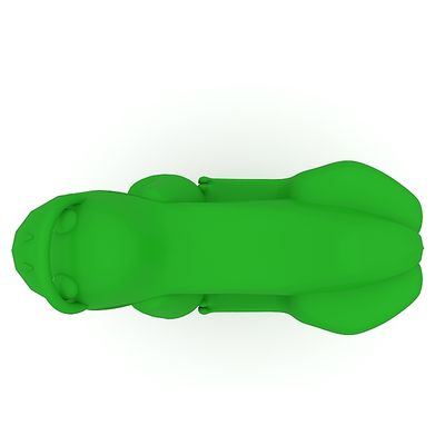 Balansoar pe arc pentru copii Funny Broasca 2, 1-4 ani, metal si plastic, verde,  105x50x100 cm