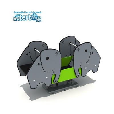 Spring Double Seesaw Elephant