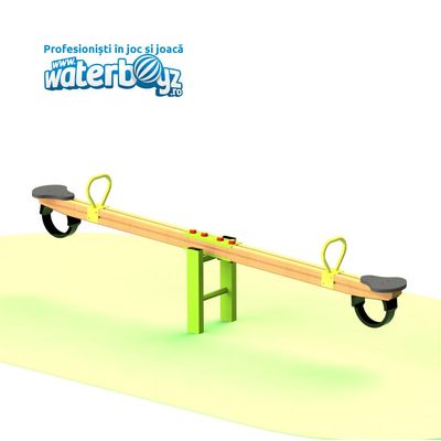 Wooden Double Seesaw with 2 support legs model 4