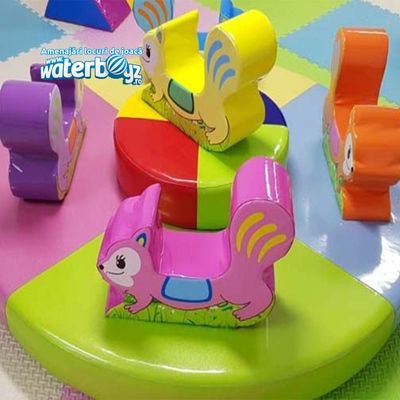 Carousel with animals without a roof