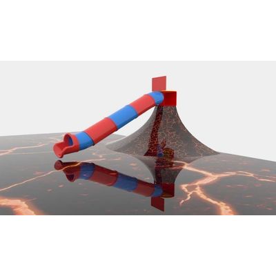 Loc de joaca de interior pentru copii cu tobogan Climbing Volcano, 3-12 ani