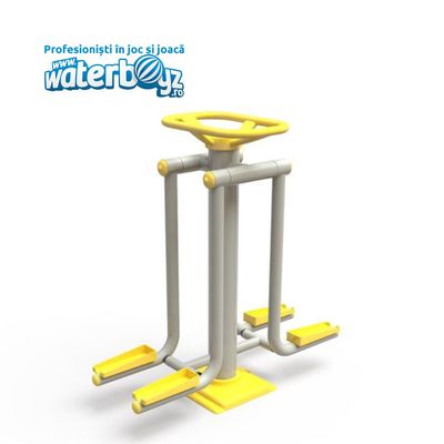 Aparat de fitness pentru abdomen lateral dublu Model 7 pentru exterior, 12+ ani, 44x137x133 cm, metal si plastic LLDPE