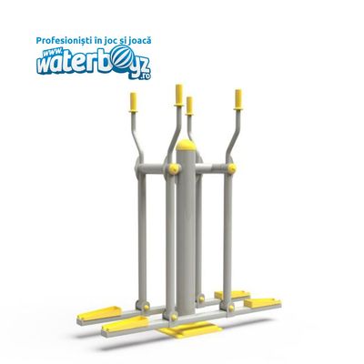 Aparat de fitness stepper dublu cu manele Model 4 pentru exterior, 12+ ani, 66x150x164 cm, metal si plastic LLDPE