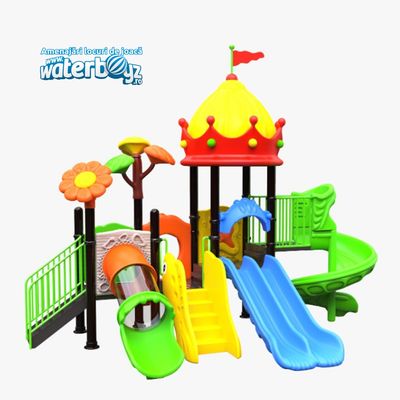 Complex de joaca pentru copii de metal Castle 6, exterior, 3-12 ani, 630x540x420 cm