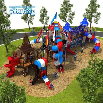 Complex de joaca pentru copii de metal Dream of Pleasure Island 5, exterior, 3-12 ani