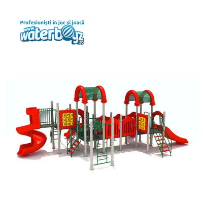 Complex de joaca pentru copii de metal Fun Land 4, exterior, 3-12 ani, 1140x620x370 cm