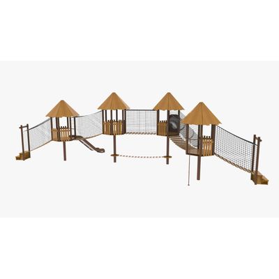Loc de joaca pentru copii din lemn Nordic Touch 5, exterior, 3-12 ani