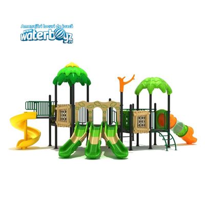 Complex de joaca pentru copii de metal Padurea Fermecata 12, exterior, 3-12 ani, 1400x420x420 cm