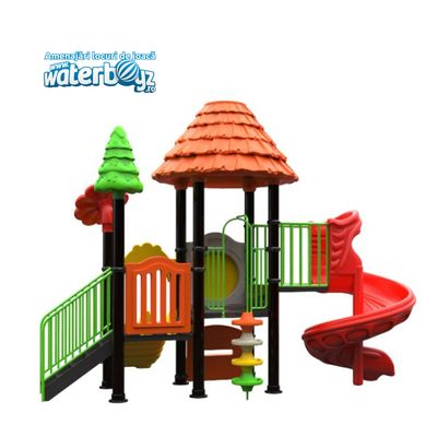 Complex de joaca pentru copii de metal Padurea Fermecata 21, exterior, 3-12 ani, 520x360x420 cm