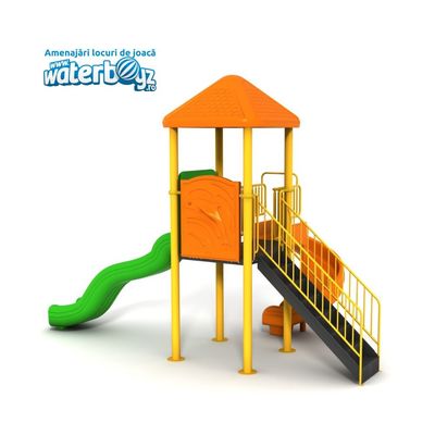 Complex de joaca pentru copii de metal Economy 32, exterior, 3-12 ani, 545x310x390 cm
