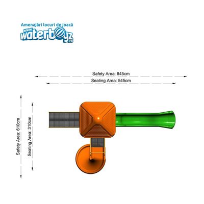 Complex de joaca pentru copii de metal Economy 32, exterior, 3-12 ani, 545x310x390 cm