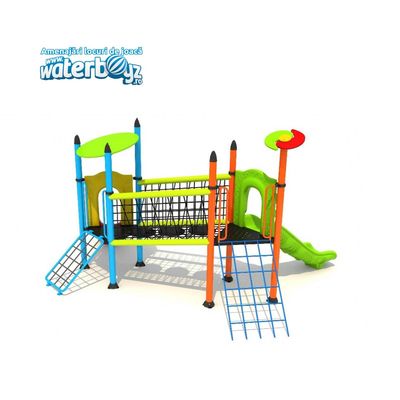 Complex de joaca pentru copii de metal Climb Island, exterior, 3-12 ani, 545x390x305 cm