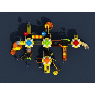 Complex de joaca pentru copii de metal Puppy Land 4, exterior, 3-12 ani, 1140x980x530 cm